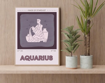 Vattumannens stjärnteckens väggtavla - fysiskt tryck