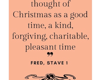 Set of 9 A Christmas Carol Quotation Posters