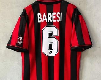 Camiseta retro del AC Milan 1995/96 – Baresi #6 – Camiseta de fútbol vintage – Camiseta clásica de los Rossoneri – Regalo para aficionados al fútbol