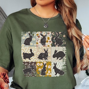 Retro Boho Easter Bunny Shirt, Ladies Easter Bunny Shirt, Watercolor Easter Bunny, Brown Bunny Ears, Easter Shirts For Women Tee, Rabbit Tee imagen 1