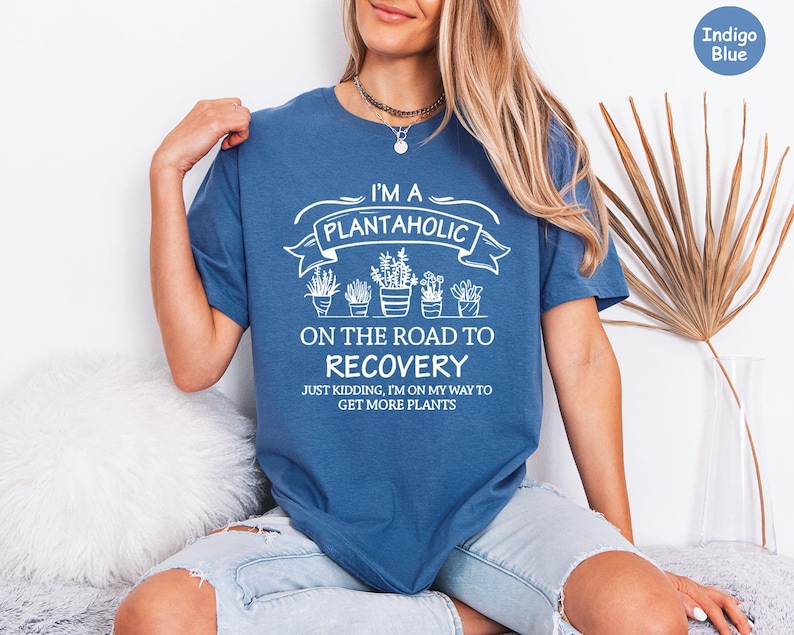 Cute Plantaholic Shirt, Plant Lover T Shirt, Plant Lady Shirt, Funny Gardener Gift, Cute Vegan TShirt, House Plants Shirt, Botanical T-Shirt bild 6