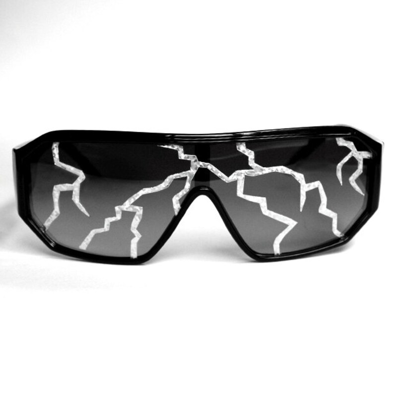 Rasslor Lightning Bolt Shield Sunglasses Etsy