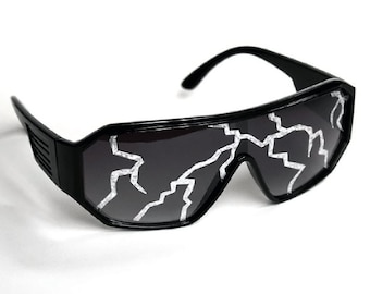 Rasslor Lightning Bolt Shield Sunglasses