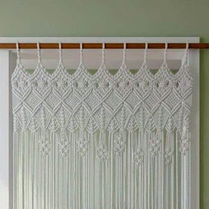Handmade Macrame Curtain Panel - Boho Cotton Wall Hanging for Doorway, Window & Home Decor