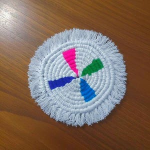 Handmade Macrame Coaster: Boho Mug Rug, Eclectic Decor