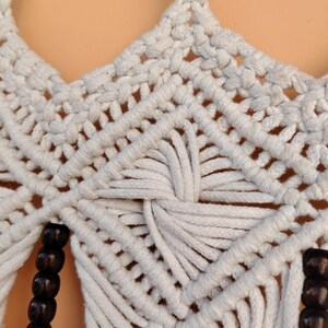 Handmade Macrame Curtain with Beads | Custom Size Boho Door Window Curtain | Cotton Room Divider Decor | Custom sizes available