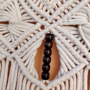 Handmade Macrame Curtain with Beads | Custom Size Boho Door Window Curtain | Cotton Room Divider Decor | Custom sizes available