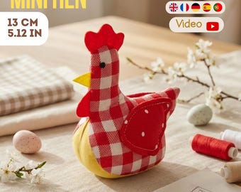 Patron de couture poule Pâques PDF | Décoration de table Cottagecore Spring, jouet 13 cm