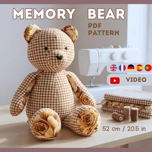 Memory Bear Sewing Pattern PDF + Video Tutorial | Keepsake Teddy from Clothing