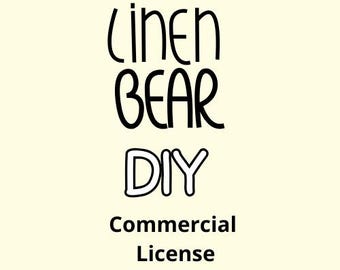 Licence commerciale pour patrons de couture | Vente de jouets faits main | Licence petite entreprise | Linge de maisonOurs DIY
