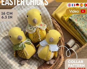 Patron de couture Poussin de Pâques PDF | Peluche de printemps pour bébé poule de la ferme 16 cm