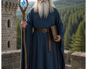 Black Gold Wizard Robe & Cloak Set – Medieval Sorcerer Costume for ...