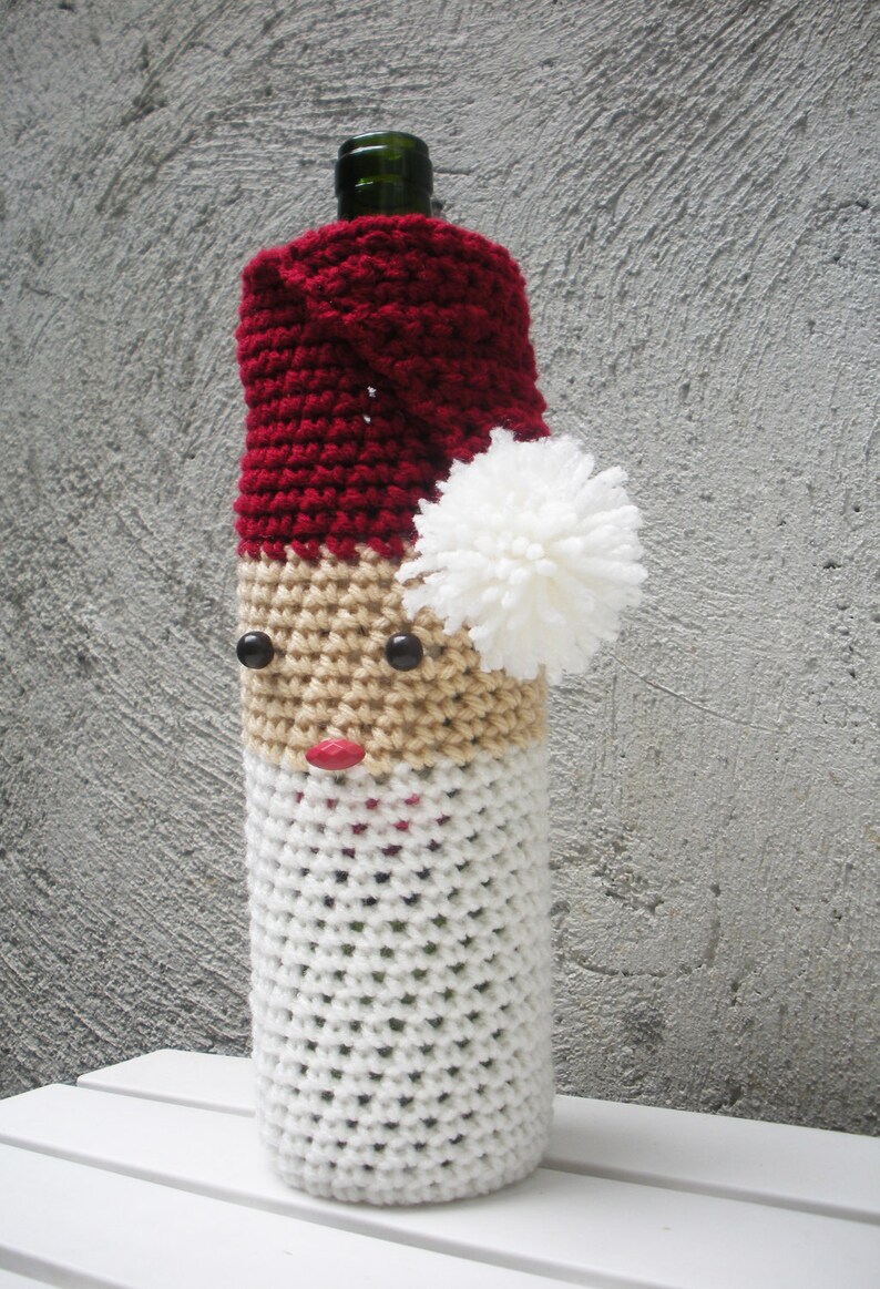 PDF PATTERN Crochet Santa Wine Bag Holiday Party Gift Etsy