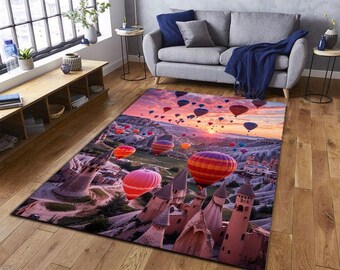 Impresión de globos aerostáticos de Capadocia, arte mural con paisaje de Turquía, póster de globos al amanecer, decoración fotográfica de viajes, ilustraciones de chimeneas de hadas