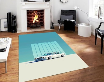 Vintage Touring Wagon Rug, Classic European Car Area Rug, Retro Automotive Decor, Garage Style Rug, Car Enthusiast Gift