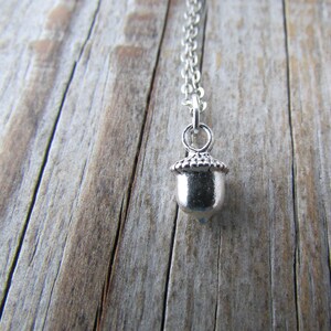 Acorn Necklace, small silver acorn pendant