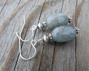 Kyanite Earrings: Icy Blue Kyanite with Sterling Silver Hooks
