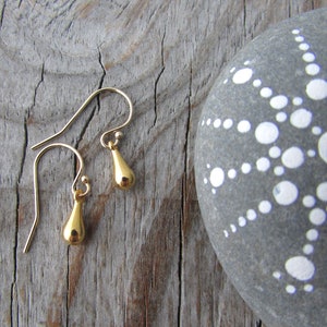 Gold Earrings, small, simple, gold drop dangle earrings