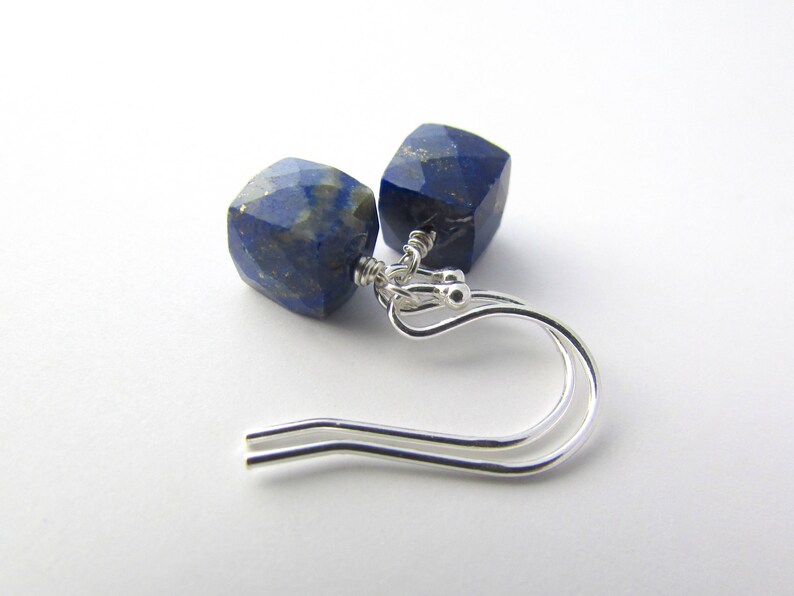 •PETITE THREADER• lapis lazuli + silver earrings