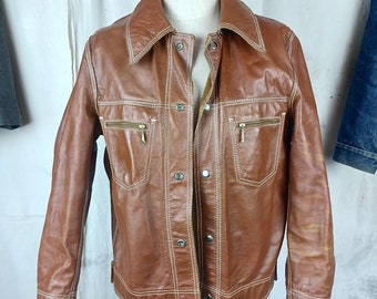 Vintage Leather And Suede Reversable Jacket Sears Men's Size Small Women's Medium