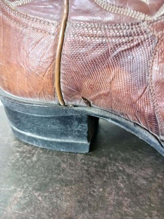Bottes Cowboy Tony Lama El Ray En Cuir Lézard Gris - Taille US 8.5 D - Occasion Très Bon état