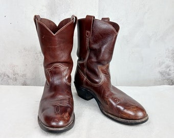 Vintage Hi Test Brown Leather Steel Toe Work Boots Men's Size 10 E