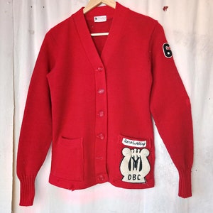 Vintage 60&#39;s Wool Letterman&#39;s Sweater Cardigan