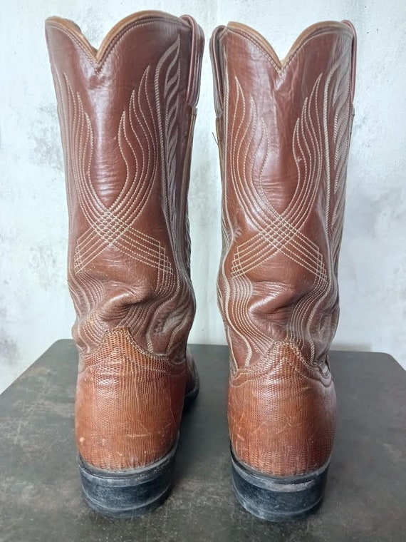 Vintage Tony Lama Lizard Cowboy Western Boots Men 