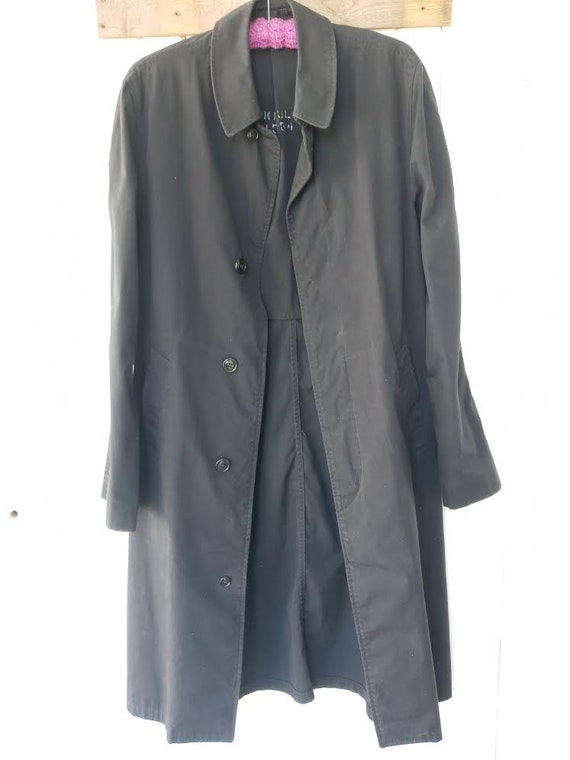 Vintage Military Raincoat Trenchcoat Black