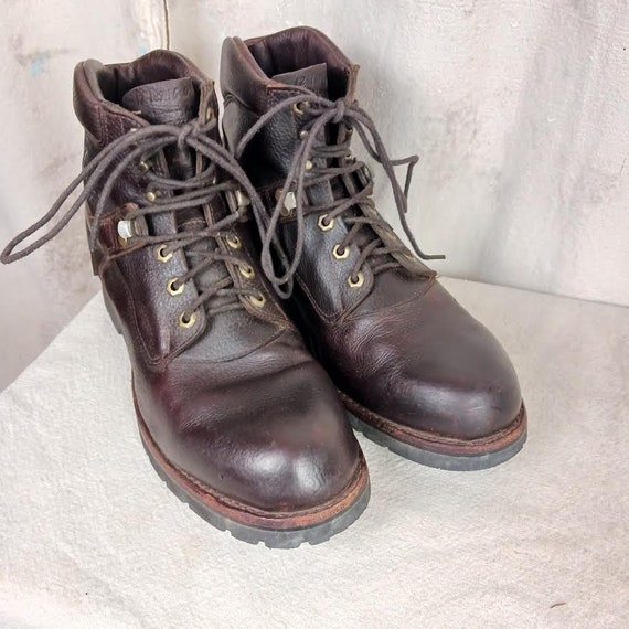 Vintage Brown Leather Chippewa Work Boots Made In… - image 10
