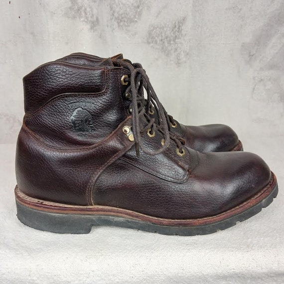Vintage Brown Leather Chippewa Work Boots Made In… - image 2