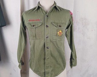 Vintage Cotton Boy Scout Shirt &quot;Sanforized&quot; Size Small