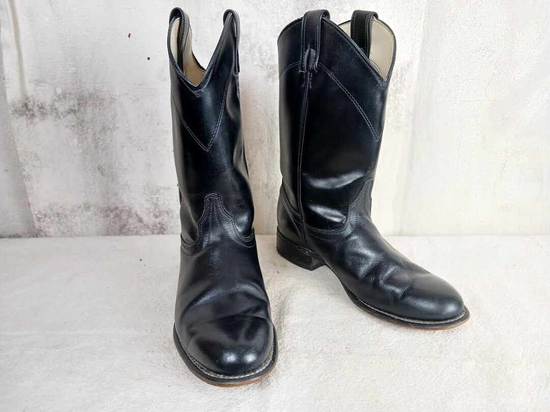 Vintage Laredo Black Roper Boots Made in the USA Women's Etsy