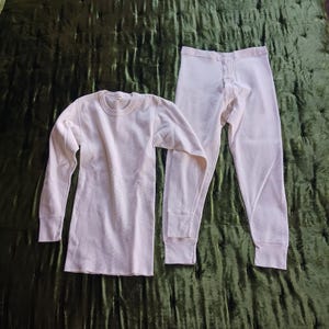Vintage Made in the USA Cotton Thermal Under Ware Set Long John&#39;s Men&#39;s Size Medium