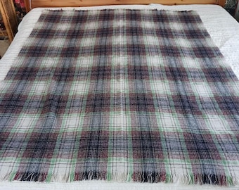 Manta de lana vintage para uso en campamentos, picnics, perros, fabricada en Escocia