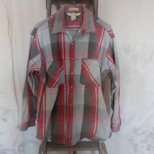 Vintage Thick Cotton Flannel Shirt Made in USA Men&#39;s M-L