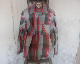 Vintage Thick Cotton Flannel Shirt Made in USA Men&#39;s M-L