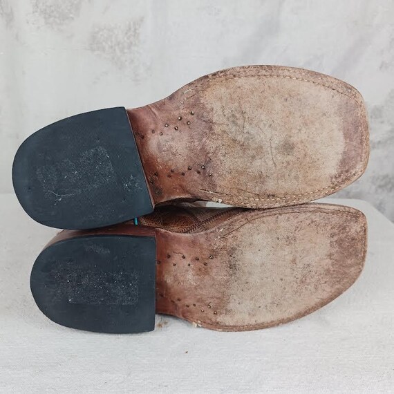 Leather Patchwork Cowboy Boots: Anderson Bean Squ… - image 7