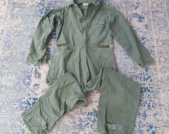 Vintage Type 1 Military Coveralls Cotton Sateen OG 107 Made