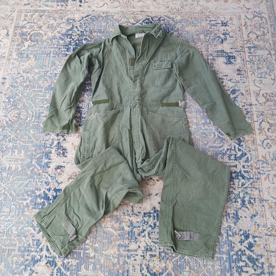 実物 新品 デッドストック 米軍 COTTON SATEEN カバーオール