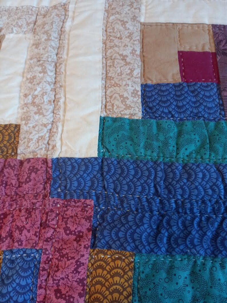 Vintage Hand Sewn Patchwork Quilt Etsy