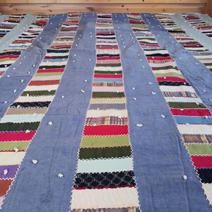 Antique Wool Hand Sewn Patchwork Quilt With Cotton Backing and Batting ...