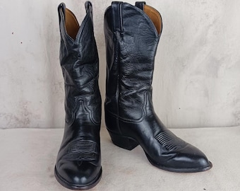 Tony Lama Black Label Vintage Broken-in and Distressed Black