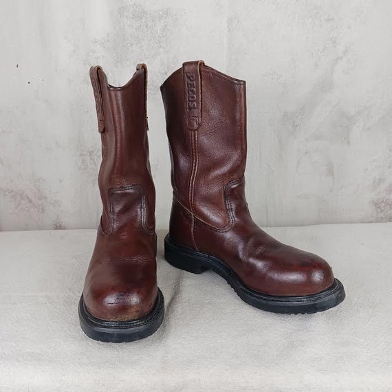 Brown Leather Red Wing Pecos Steel Toe Boots Men's Size 6 Women's