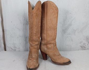 Vintage Zodiac Tall Cowgirl Boots Made in the USA Women's Size 7 1/2