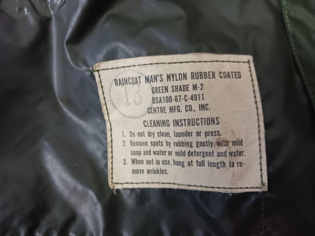 Vintage US Army Raincoat Nylon Rubber Men's Size Small - Etsy