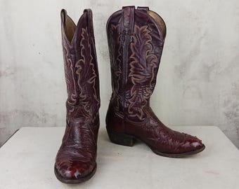 Justin Roper Boots: Ostrich Skin Cowboy Boots, Cognac  display picture 3