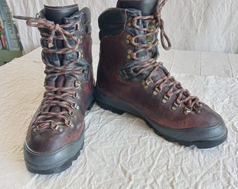 Vintage La Sportiva Leather Hiking Boots Made in Italy Men's Size 9 1/2