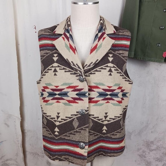 Vintage Pendleton 100% Wool Vest Made in the USA … - image 5