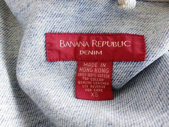 Vintage Jean Jacket With Leather Collar Men s S Women s M Etsy Australia